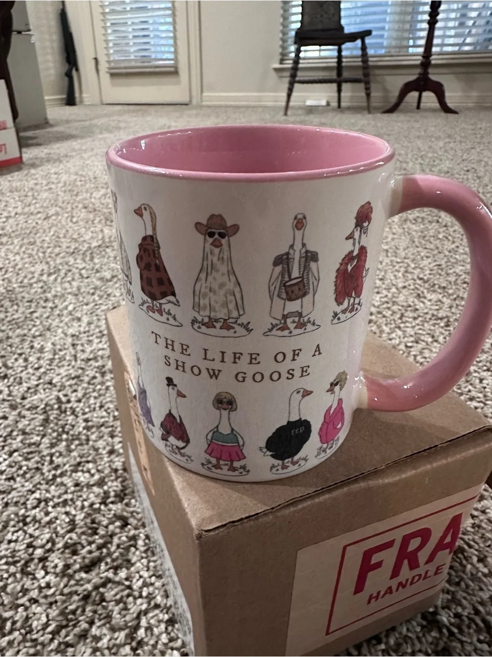 The Life of a Show Goose Pink Ceramic Mug